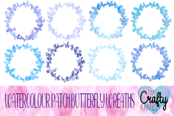 Blue Watercolour Butterfly Wreath: Digital Artistry