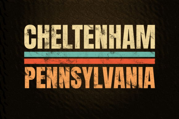Cheltenham Pennsylvania Retro Color: A Vintage Design Asset