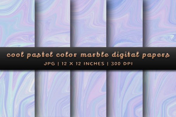 Elevate Your Projects with Cool Pastel Marble Digital Papers