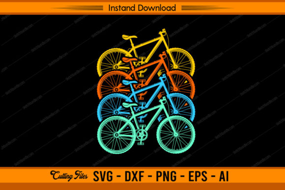 Instantly Downloadable Vintage Bicycle Art for Your Projects