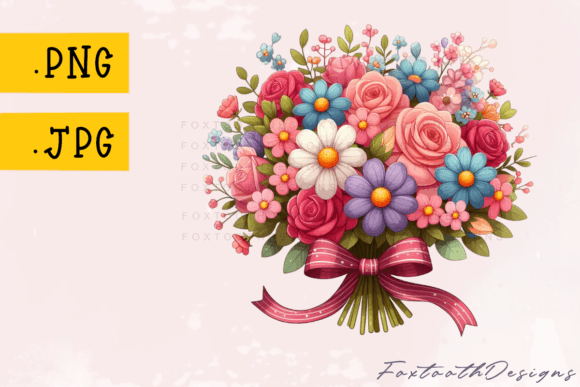 Multi Color Bouquet of Flowers with Bow: A Burst of Joyful Creativity