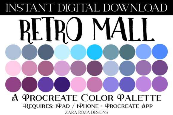 Retro Mall Procreate Color Palette: A Nostalgic Design Toolkit