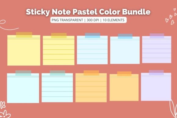 Sticky Note Pastel Color Bundle: Soft Design Assets