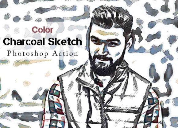 Transform Photos with the Color Charcoal Sketch Action