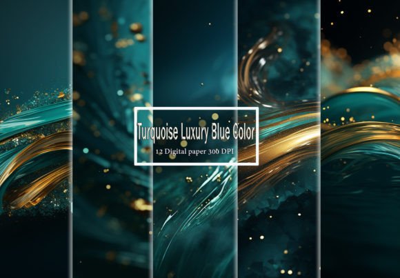 Turquoise Luxury Blue and Gold: A Festive Design Asset