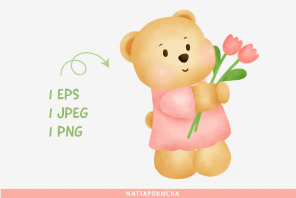 Water Color Teddy Bear Clipart: A Soft, Artistic Touch